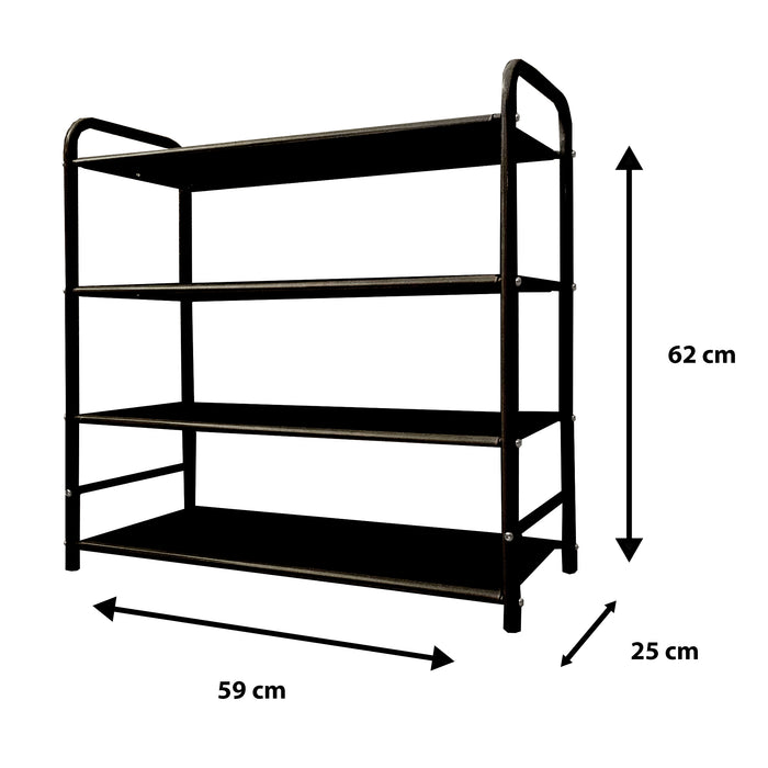 Scarpiera metallica 16 paia Nero Nyana Home