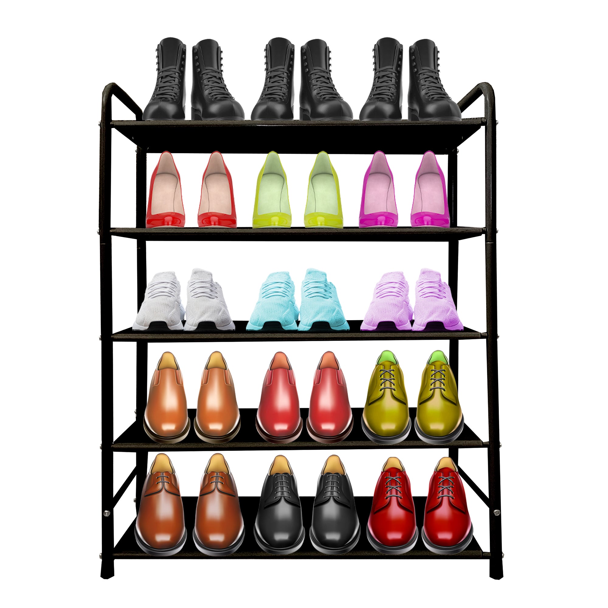 Scarpiera metallica 20 paia Nero Nyana Home