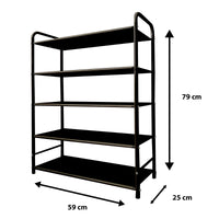 Scarpiera metallica 20 paia Nero Nyana Home