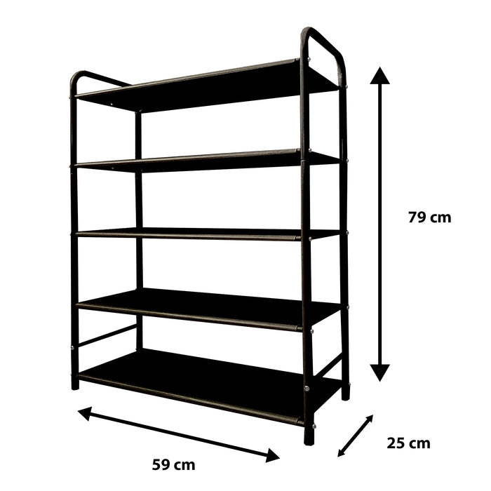Scarpiera metallica 20 paia Nero Nyana Home