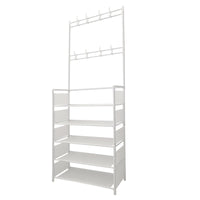 Appendiabiti Da Ingresso Con Scarpiera 16 Grucce 5 Ripiano Nyana Home Bianco