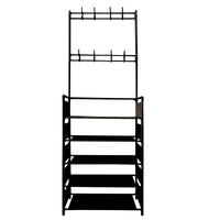 Appendiabiti Da Ingresso Con Scarpiera 16 Grucce 5 Ripiano Nyana Home Nero