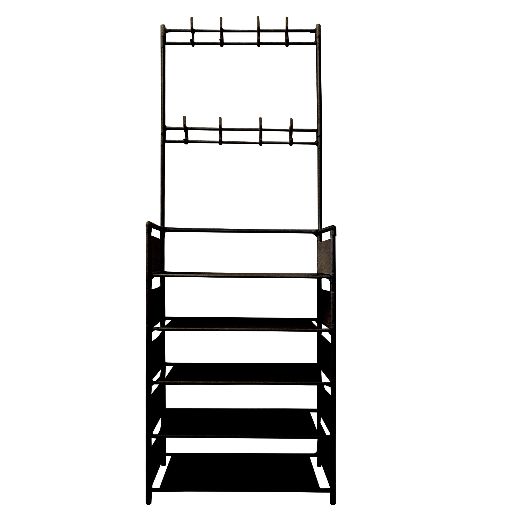 Appendiabiti Da Ingresso Con Scarpiera 16 Grucce 5 Ripiano Nyana Home Nero