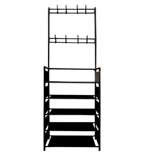 Appendiabiti Da Ingresso Con Scarpiera 16 Grucce 5 Ripiano Nyana Home Nero