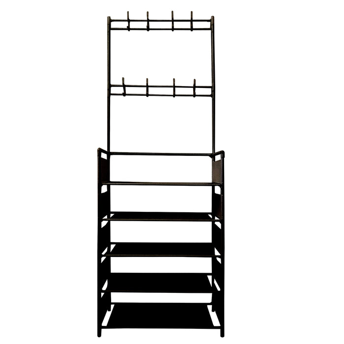 Appendiabiti Da Ingresso Con Scarpiera 16 Grucce 5 Ripiano Nyana Home Nero