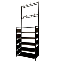 Appendiabiti Da Ingresso Con Scarpiera 16 Grucce 5 Ripiano Nyana Home Nero