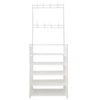 Appendiabiti Da Ingresso Con Scarpiera Plus 16 Grucce 5 Ripiano Nyana Home Bianco