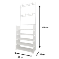 Appendiabiti Da Ingresso Con Scarpiera Plus 16 Grucce 5 Ripiano Nyana Home Bianco