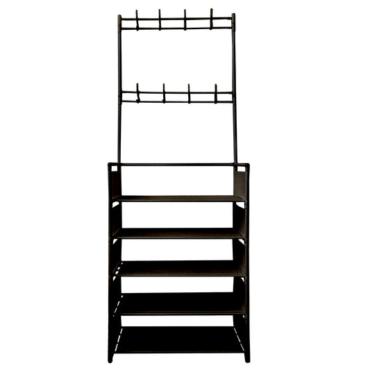 Appendiabiti Da Ingresso Con Scarpiera Plus 16 Grucce 5 Ripiano Nyana Home Nero