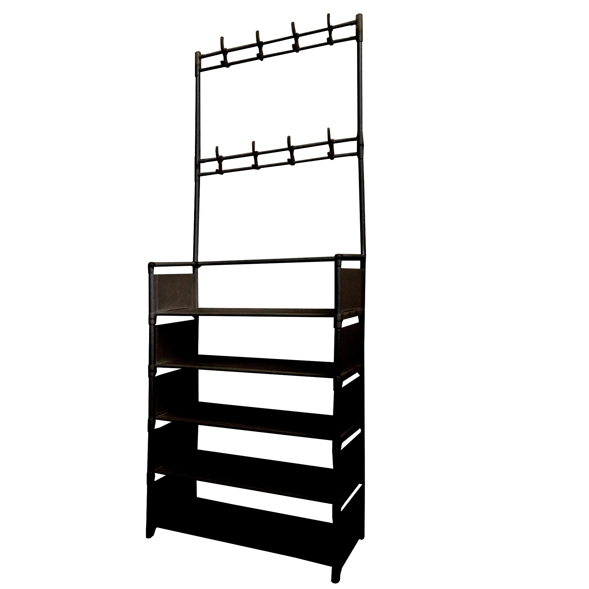 Appendiabiti Da Ingresso Con Scarpiera Plus 16 Grucce 5 Ripiano Nyana Home Nero