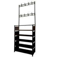 Appendiabiti Da Ingresso Con Scarpiera Plus 16 Grucce 5 Ripiano Nyana Home Nero