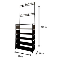 Appendiabiti Da Ingresso Con Scarpiera Plus 16 Grucce 5 Ripiano Nyana Home Nero
