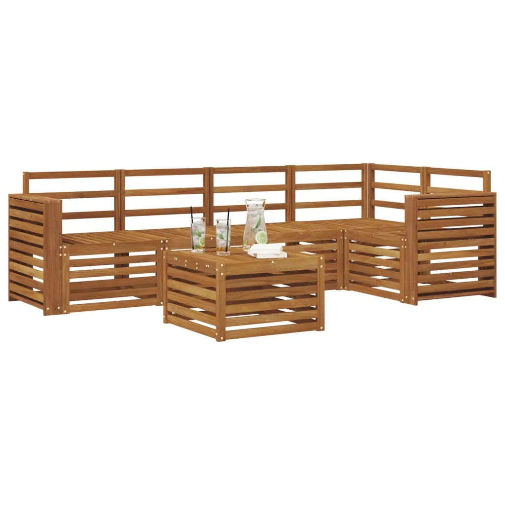 Set divani 6 pcs Naturale Legno di Acacia Massello 3374854