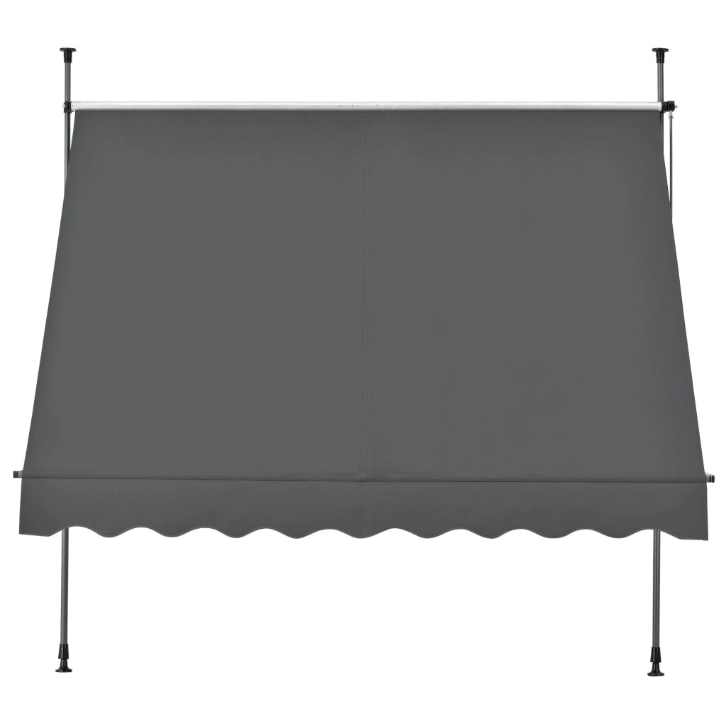 Ombrellone in metallo e poliestere altezza variabile grigio 150 x 120 x 200-300 cm 03_0001116