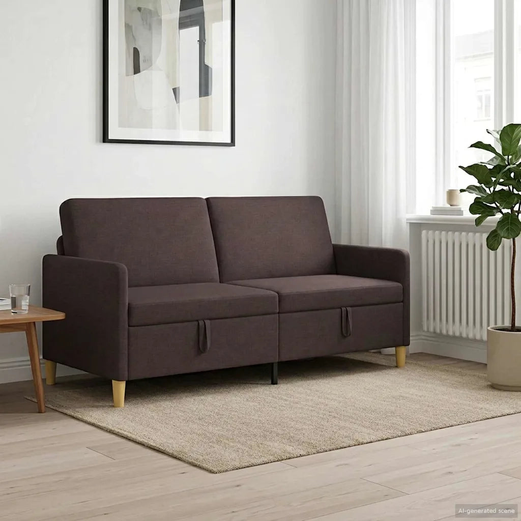 Divano con Storage Marrone Scuro 172 x 78 x 87 cm Poliestere 42036951