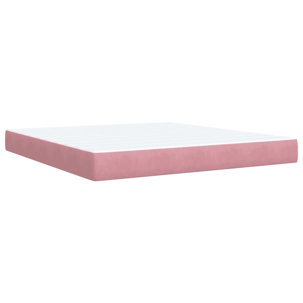 Giroletto a Molle con Materasso Rosa 180x200 cm in Velluto 3286395