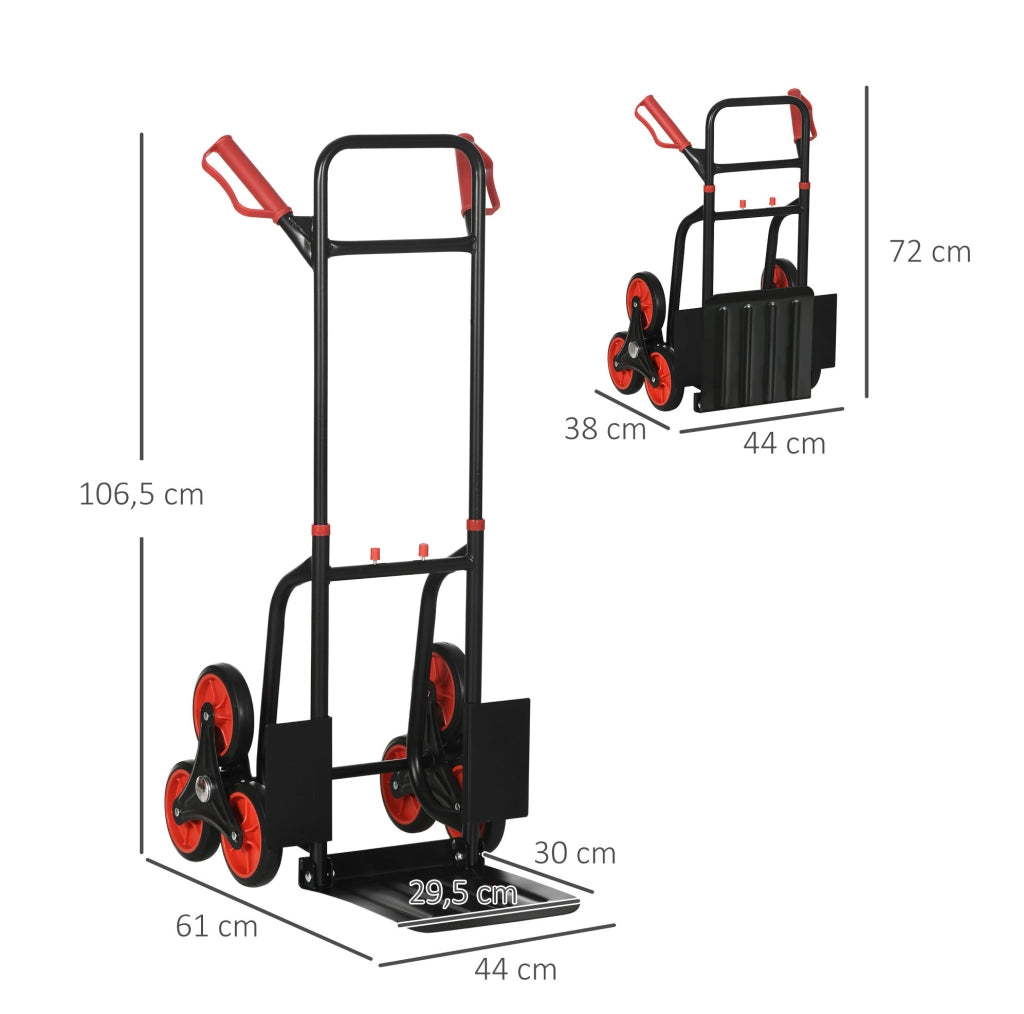 Carrello saliscale pieghevole in acciaio nero 61x44x106,5 cm -