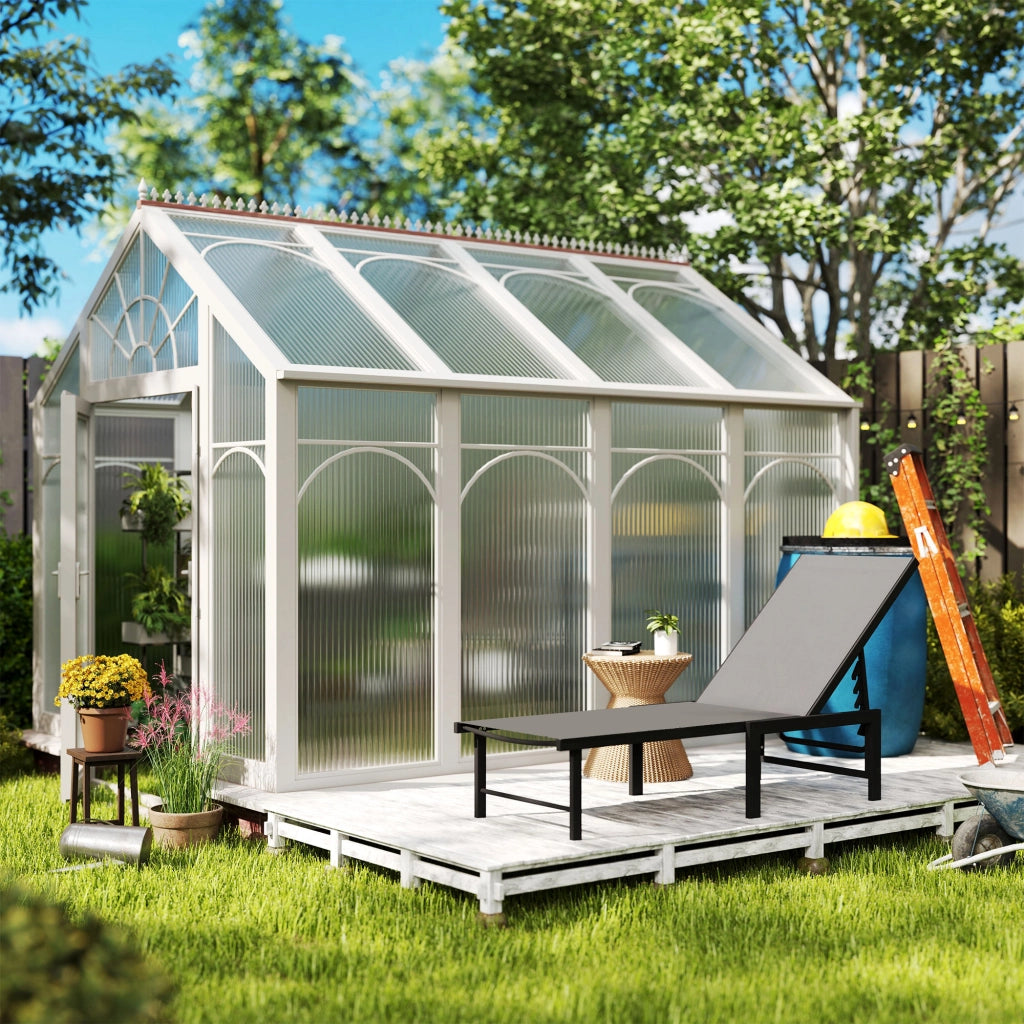 Poltrona Reclinabile da Giardino ¨C zephmum ¨C Grigio 166x60x84 cm