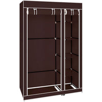 Armadio Vestiario In Tessuto Con Ante Con Cerniera Nyana Home Misure 170x110x45cm Marrone