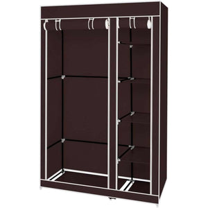 Armadio Vestiario In Tessuto Con Ante Con Cerniera Nyana Home Misure 170x110x45cm Marrone