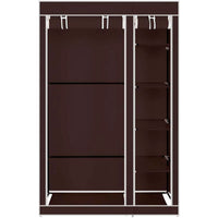Armadio Vestiario In Tessuto Con Ante Con Cerniera Nyana Home Misure 170x110x45cm Marrone