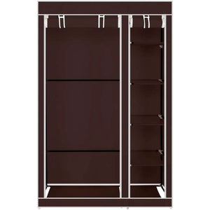 Armadio Vestiario In Tessuto Con Ante Con Cerniera Nyana Home Misure 170x110x45cm Marrone