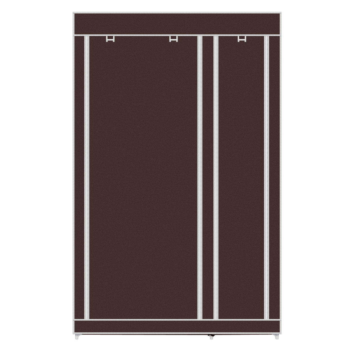 Armadio Vestiario In Tessuto Con Ante Con Cerniera Nyana Home Misure 170x110x45cm Marrone