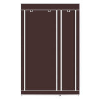 Armadio Vestiario In Tessuto Con Ante Con Cerniera Nyana Home Misure 170x110x45cm Marrone