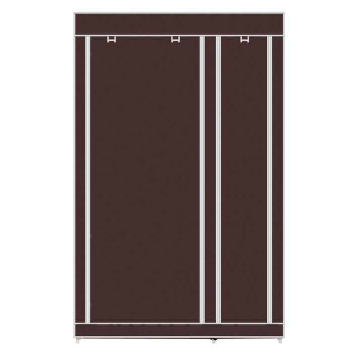 Armadio Vestiario In Tessuto Con Ante Con Cerniera Nyana Home Misure 170x110x45cm Marrone