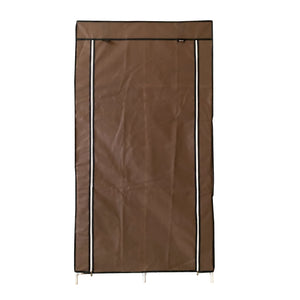 Armadio Vestiario In Tessuto Con Ante Con Cerniera E Tasche Laterali Nyana Home Misure 165x88x45cm Marrone