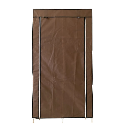 Armadio Vestiario In Tessuto Con Ante Con Cerniera E Tasche Laterali Nyana Home Misure 165x88x45cm Marrone