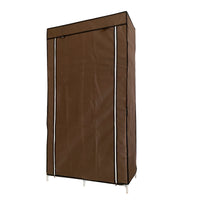 Armadio Vestiario In Tessuto Con Ante Con Cerniera E Tasche Laterali Nyana Home Misure 165x88x45cm Marrone