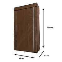 Armadio Vestiario In Tessuto Con Ante Con Cerniera E Tasche Laterali Nyana Home Misure 165x88x45cm Marrone