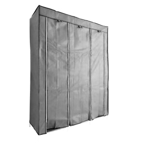 Armadio Vestiario In Tessuto Con Ante Con Cerniera Nyana Home Misure 170x130x45cm Grigio