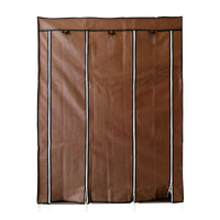 Armadio Vestiario In Tessuto Con Ante Con Cerniera Nyana Home Misure 170x130x45cm Marrone