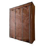 Armadio Vestiario In Tessuto Con Ante Con Cerniera Nyana Home Misure 170x130x45cm Marrone