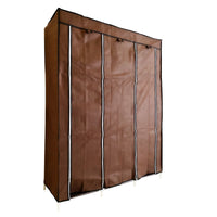 Armadio Vestiario In Tessuto Con Ante Con Cerniera Nyana Home Misure 170x130x45cm Marrone