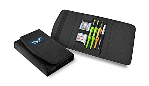 Pica 55010 Set Completo Marcatura per Falegnami 7 Pezzi con Pica-Dry Longlife Automatic Pen Mine Grafite H 2B Rosso Giallo Pica-Ink Deep Hole Marker Pica Classic INSTANT-WHITE Borsa con Chiusura a Velcro colore Multicolore
