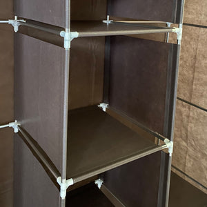 Armadio Vestiario In Tessuto Con Ante Con Cerniera E Tasche Laterali Nyana Home Misure 170x127x45cm Marrone