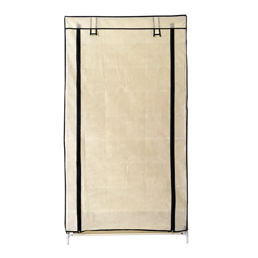 Scarpiera in Tessuto per Scarpe con Anta con Cerniera e Tasche Laterali 160x88x30cm, 27 paia. Beige