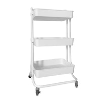 Carrello Portaoggetti in Metallo con Ruote Bianco
