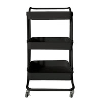 Carrello portaoggetti in metallo con ruote nero