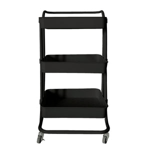 Carrello portaoggetti in metallo con ruote nero