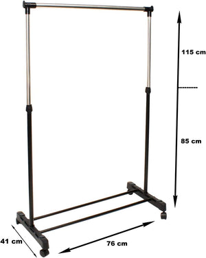 Appendiabiti Donkey Basic in metallo con ruote Nyana Home 92x75x42cm allungabile a 155cm