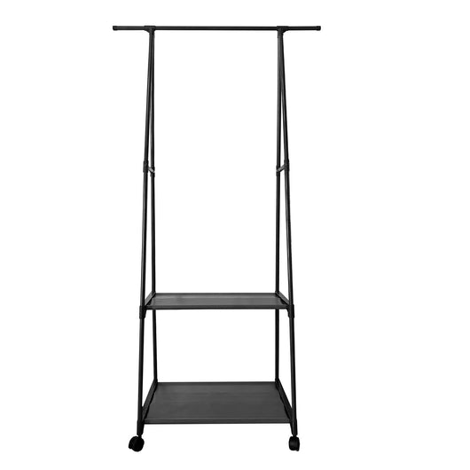 Appendiabiti Donkey Majestic Nyana Home 160x55x42 cm 2 ripiani, 1 barra superiore Nero