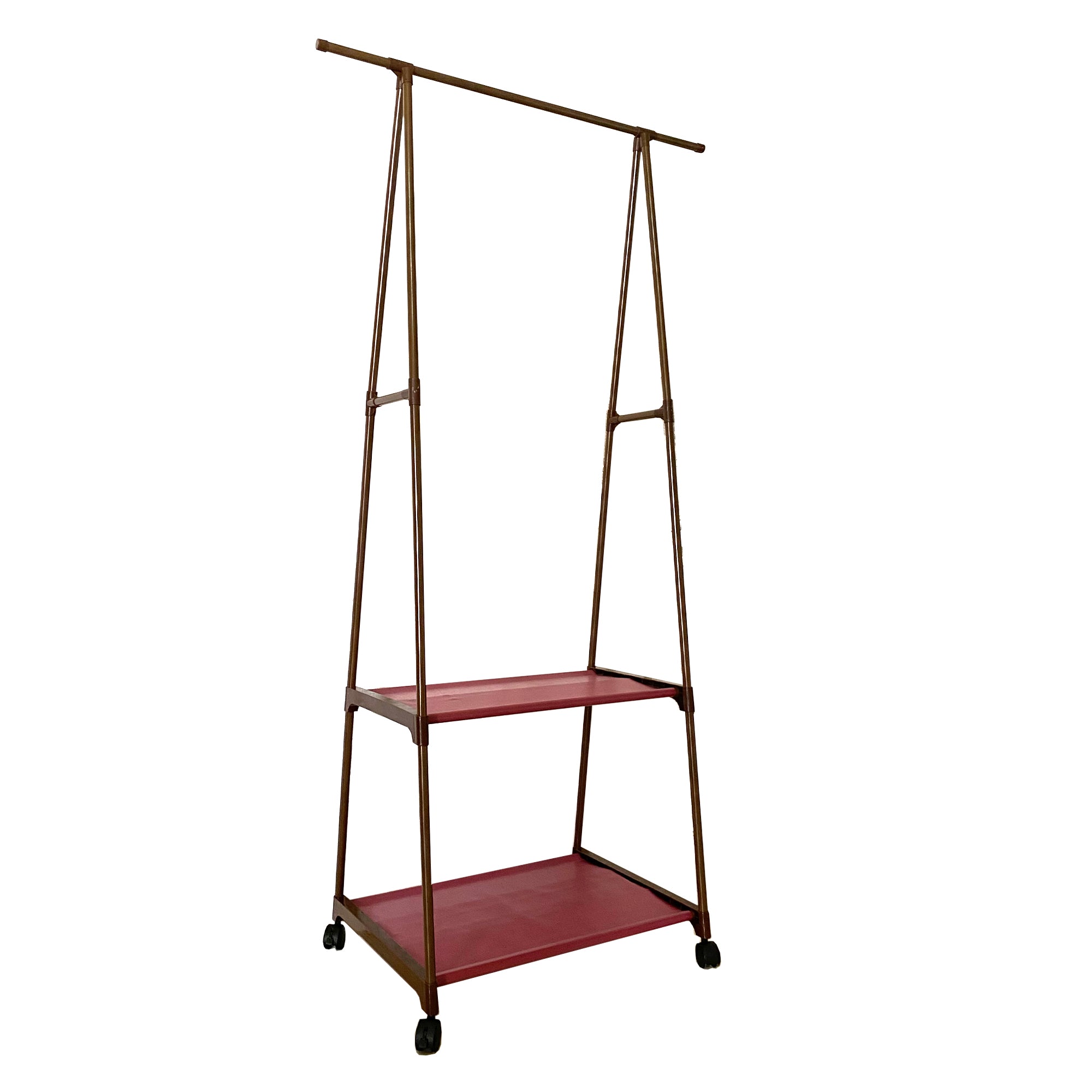 Appendiabiti Donkey Majestic Nyana Home 160x55x42 cm 2 ripiani, 1 barra superiore Marrone