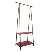 Appendiabiti Donkey Majestic Nyana Home 160x55x42 cm 2 ripiani, 1 barra superiore Marrone