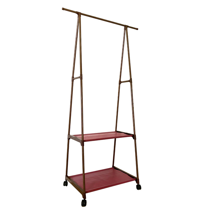 Appendiabiti Donkey Majestic Nyana Home 160x55x42 cm 2 ripiani, 1 barra superiore Marrone