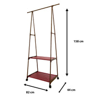 Appendiabiti Donkey Majestic Nyana Home 160x55x42 cm 2 ripiani, 1 barra superiore Marrone