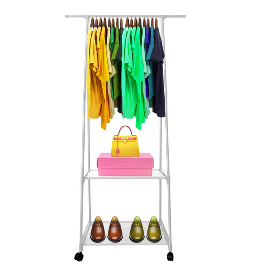 Appendiabiti Donkey Majestic Nyana Home 160x55x42 cm 2 ripiani, 1 barra superiore Bianco